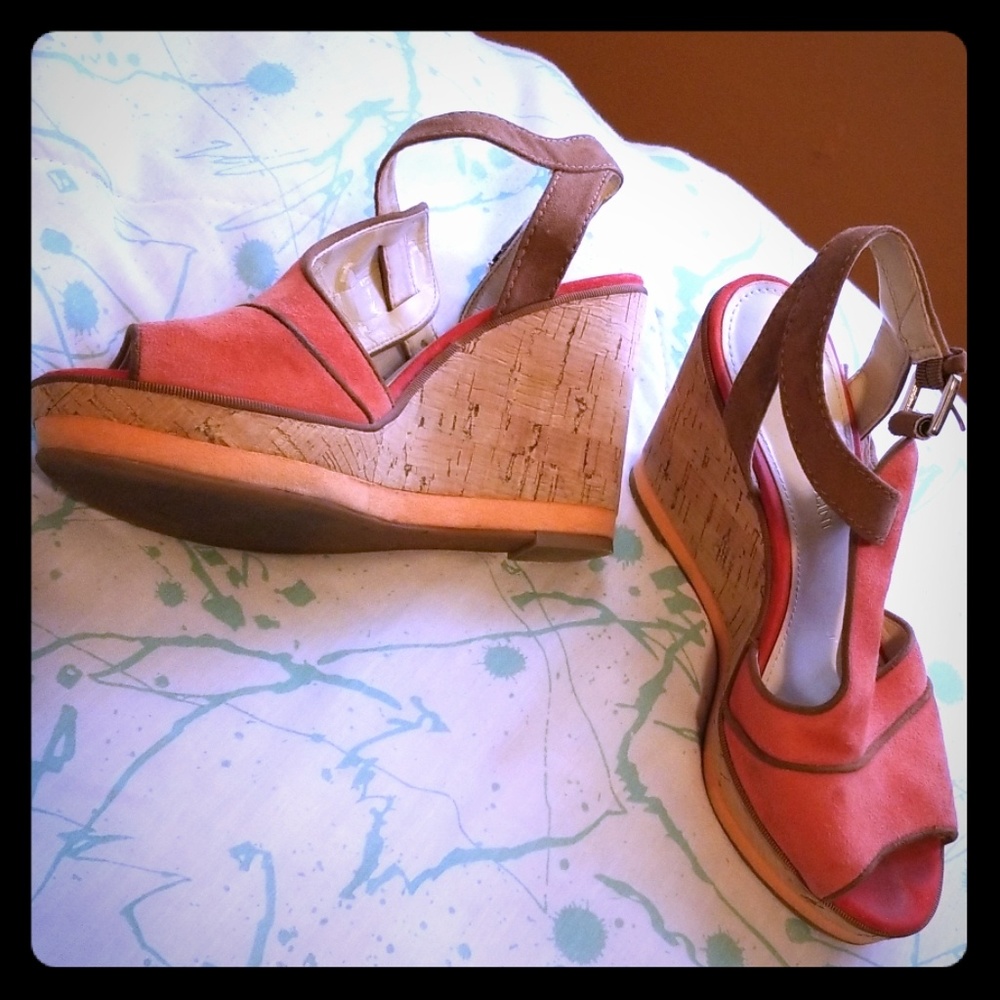 Enzo Cork wedge sandals
